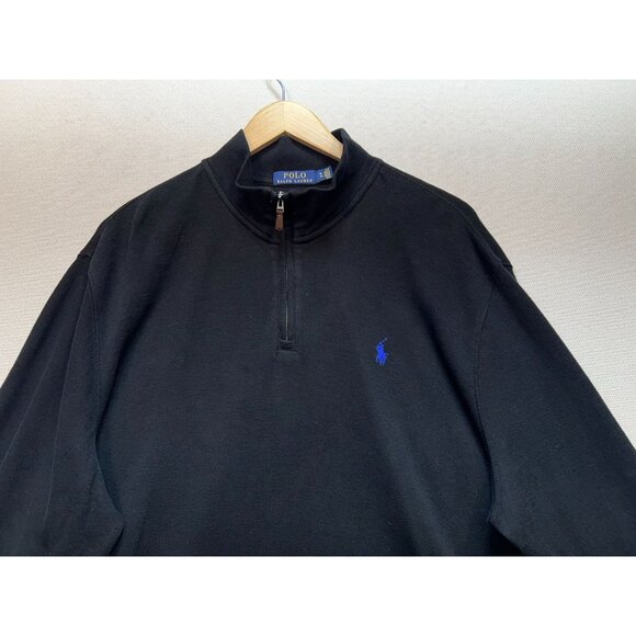 Polo Ralph Lauren Men's 1/4 Zip Pullover Sweater Estate Rib Mock Neck Sz XL Navy - Picture 5 of 12